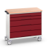 Servante Roulante Plateau Multiplis Hêtre - 5 Tiroirs - Lxpxh 1050 x 550 x 980 mm - Rouge Pourpre RAL 3004 Servante Roulante Plateau Multiplis Hêtre - 5 Tiroirs - Lxpxh 1050 x 550 x 980 mm - Rouge Pourpre RAL 3004