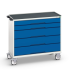 Servante Roulante avec dessus Tapis et 3 Rebords - 5 Tiroirs - Lxpxh 1050 x 550 x 965 mm - Bleu Gentiane RAL 5010 Servante Roulante avec dessus Tapis et 3 Rebords - 5 Tiroirs - Lxpxh 1050 x 550 x 965 mm - Bleu Gentiane RAL 5010