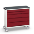 Servante Roulante avec dessus Tapis et 3 Rebords - 5 Tiroirs - Lxpxh 1050 x 550 x 965 mm - Rouge Pourpre RAL 3004 Servante Roulante avec dessus Tapis et 3 Rebords - 5 Tiroirs - Lxpxh 1050 x 550 x 965 mm - Rouge Pourpre RAL 3004