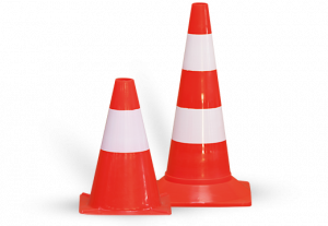 Kit Cônes Signalisation Classe 2 - 4 Cônes 75cm + Enrouleurs - Sécurité Chantier, Événements