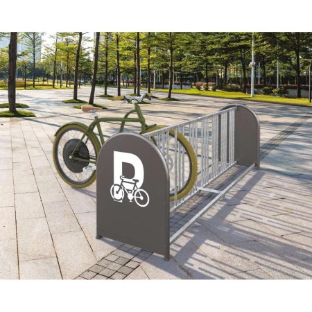 Support pour cycles grande capacité avec panneaux latéraux Support pour cycles grande capacité avec panneaux latéraux