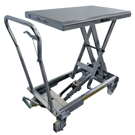 Table élévatrice hydraulique ATEX en inox. Charge 250 kg Table élévatrice hydraulique ATEX en inox. Charge 250 kg