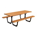 Table de pique-nique avec banquettes intégrées Table de pique-nique avec banquettes intégrées
