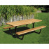 Table de pique-nique avec banquettes intégrées Table de pique-nique avec banquettes intégrées