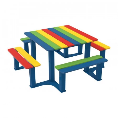 Table de pique-nique avec banquettes intégrées pour enfants Table de pique-nique avec banquettes intégrées pour enfants