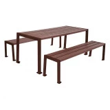 Table et banquettes de pique-nique en plastique recyclé Table et banquettes de pique-nique en plastique recyclé