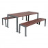 Table et banquettes de pique-nique en plastique recyclé Table et banquettes de pique-nique en plastique recyclé