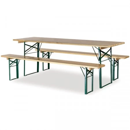 Table et banquettes de pique-nique pliable à piétement carré