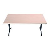 Lot de 2 tables pliantes robustes 180 x80 cm en bois pied et plateau gris Lot de 2 tables pliantes robustes 180 x80 cm en bois pied et plateau gris