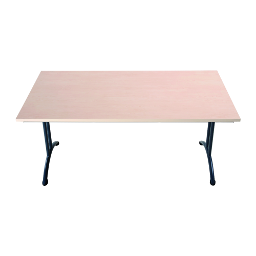 Lot de 2 tables pliantes robustes 180 x80 cm en bois pied gris et plateau blanc
