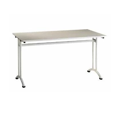 Lot de 8 Tables piètement gris plateau mélaminé sable