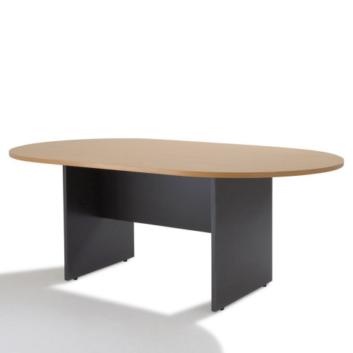 Table de réunion ovale piètement bois