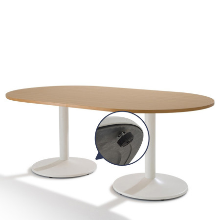 Table de réunion ovale piètement tulipe Table de réunion ovale piètement tulipe