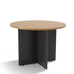 Table de réunion ronde piètement bois