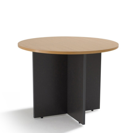 Table de réunion ronde piètement bois Table de réunion ronde piètement bois