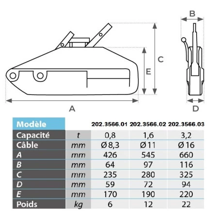 Treuil à câble économique Treuil à câble économique