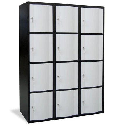Vestiaire 4 cases superposées à portes bombées - Larg. 300 mm Vestiaire 4 cases superposées à portes bombées - Larg. 300 mm