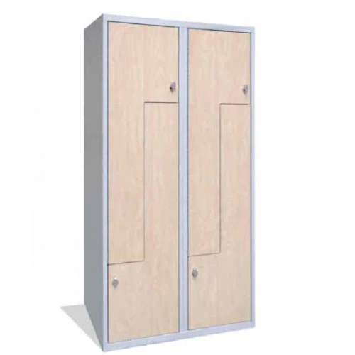 Vestiaire en L portes en bois Largeur 300 mm