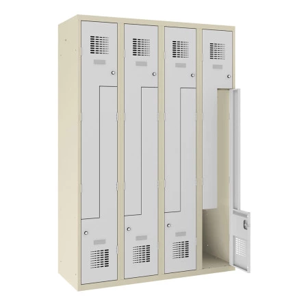 Malow Sul 34. La fermeture moraillon porte cadenas ou serrure (2 clefs fournies) est comprise pour l'achat du vestiaire gain de place (de 1 à 4 colonnes). Construction robuste métallique avec portes renforcées et tampons anti-bruits Malow Sul 34. La fermeture moraillon porte cadenas ou serrure (2 clefs fournies) est comprise pour l'achat du vestiaire gain de place (de 1 à 4 colonnes). Construction robuste métallique avec portes renforcées et tampons anti-bruits