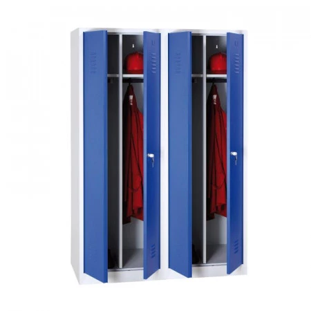 Vestiaire à portes battantes - Largeur 600 mm finition peinture poudre Epoxy cuite au four à 180°C. Aérations persiennes standard Vestiaire à portes battantes - Largeur 600 mm finition peinture poudre Epoxy cuite au four à 180°C. Aérations persiennes standard