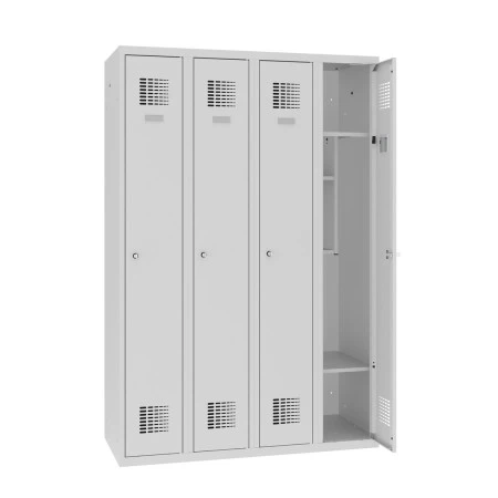 Vestiaire Industrie Propre avec rangement monobloc de 1 à 4 colonnes. Livré avec miroir et porte étiquette.