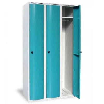 Vestiaire industrie propre à porte bombée 1 avec tablette, barre porte cintre par colonne Vestiaire industrie propre à porte bombée 1 avec tablette, barre porte cintre par colonne