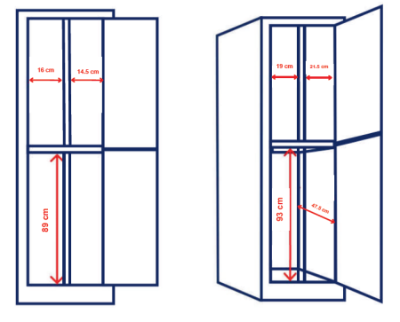 Vestiaire multicases 2 cases superposées salissant - Larg. 400 mm Vestiaire multicases 2 cases superposées salissant - Larg. 400 mm