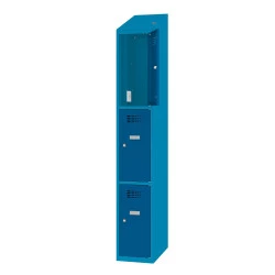 Vestiaire multicases 3 cases superposées - Larg. 300 mm avec prise 220 V et 2 ports USB