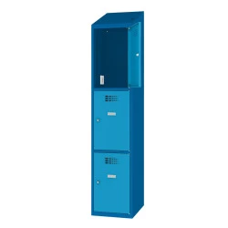 Vestiaire multicases 3 cases superposées - Larg. 400 mm avec prise 220 V et 2 ports USB