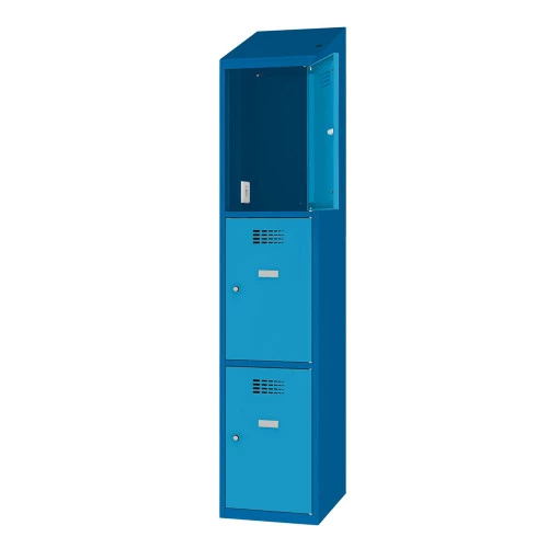Vestiaire multicases 3 cases superposées - Larg. 400 mm avec prise 220 V et 2 ports USB