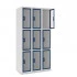 Vestiaire multicases 3 cases superposées plexi - Larg. 300 mm. Tôle acier phosphatée d’épaisseur 8/10e pour le corps et 10/10e pour les cadres des portes. Epaisseur du plexi 4mm.. Vestiaire multicases 3 cases superposées plexi - Larg. 300 mm. Tôle acier phosphatée d’épaisseur 8/10e pour le corps et 10/10e pour les cadres des portes. Epaisseur du plexi 4mm..