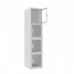 Vestiaire multicases 4 cases superposées plexi - Larg. 400 mm