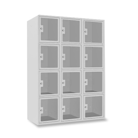 Vestiaire multicases 4 cases superposées plexi - Larg. 400 mm