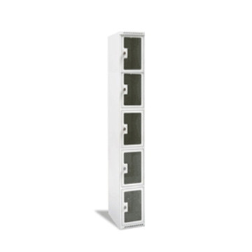 Vestiaire multicases 5 cases superposées plexi - Larg. 400 mm. Les portes transparentes plexiglass sont idéales pour offrir une visualisation immédiate du contenu pour des raisons de sécurité. Tôle acier phosphatée d’épaisseur 8/10e pour le corps et 10/10 Vestiaire multicases 5 cases superposées plexi - Larg. 400 mm. Les portes transparentes plexiglass sont idéales pour offrir une visualisation immédiate du contenu pour des raisons de sécurité. Tôle acier phosphatée d’épaisseur 8/10e pour le corps et 10/10