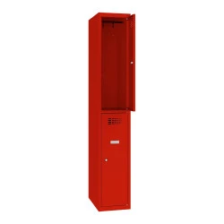 Lot de 5 Vestiaires 2 cases superposées - Larg. 300 mm Rouge