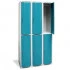 Vestiaire 2 cases superposées à portes bombées - Larg. 300 mm. porte équipée de butée d'arrêt à 90°. Monobloc, fabrication en tôle d'acier phosphatée d'épaisseur 6/10e et 8/10e pour le corps et 15/10e pour les portes. Vestiaire 2 cases superposées à portes bombées - Larg. 300 mm. porte équipée de butée d'arrêt à 90°. Monobloc, fabrication en tôle d'acier phosphatée d'épaisseur 6/10e et 8/10e pour le corps et 15/10e pour les portes.