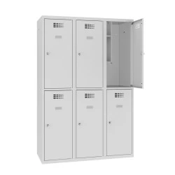 Vestiaire multicases 2 cases avec rangement - L. 400 mm