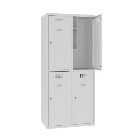 Vestiaire multicases 2 cases avec rangement - L. 400 mm. Perforation d'aération en partie haute pour la circulation de l'air. Egalement disponible avec 1 prise 220 V et 2 ports USB par casier. De nombreux coloris et accessoires disponibles Vestiaire multicases 2 cases avec rangement - L. 400 mm. Perforation d'aération en partie haute pour la circulation de l'air. Egalement disponible avec 1 prise 220 V et 2 ports USB par casier. De nombreux coloris et accessoires disponibles