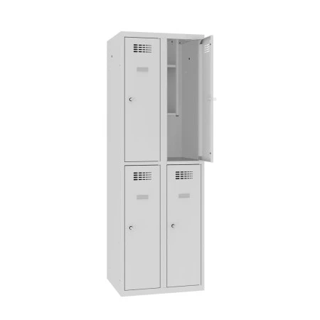 Vestiaire multicases 2 cases - L. 300 mm avec rangement. également disponible avec 1 prise 220 V et 2 ports USB par casier. Vestiaire multicases 2 cases - L. 300 mm avec rangement. également disponible avec 1 prise 220 V et 2 ports USB par casier.