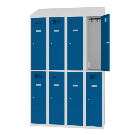 Vestiaire multicases 2 cases superposées - Larg. 300 mm prise électrique et 2 ports USB