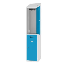 Vestiaire multicases 2 cases superposées - Larg. 400 mm avec prise 220 V et 2 ports USB