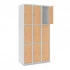 Vestiaire 3 cases superposées portes en bois montée avec charnières piano. - Larg. 300 mm 3 colonnes 9 cases Vestiaire 3 cases superposées portes en bois montée avec charnières piano. - Larg. 300 mm 3 colonnes 9 cases