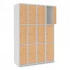 Vestiaire 3 cases superposées portes en bois - Larg. 300 mm 4 colonnes 12 casiers avec option 1 prise 220 V et 2 ports USB par casier Vestiaire 3 cases superposées portes en bois - Larg. 300 mm 4 colonnes 12 casiers avec option 1 prise 220 V et 2 ports USB par casier