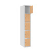 Vestiaire 5 cases superposées portes en bois - Larg. 300 mm