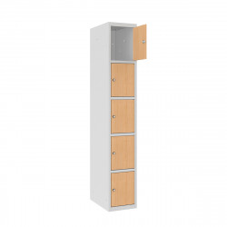 Vestiaire 5 cases superposées portes en bois - Larg. 300 mm