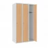 Vestiaire porte en bois type industrie propre 3 colonnes avec tablette et barre porte cintre Vestiaire porte en bois type industrie propre 3 colonnes avec tablette et barre porte cintre