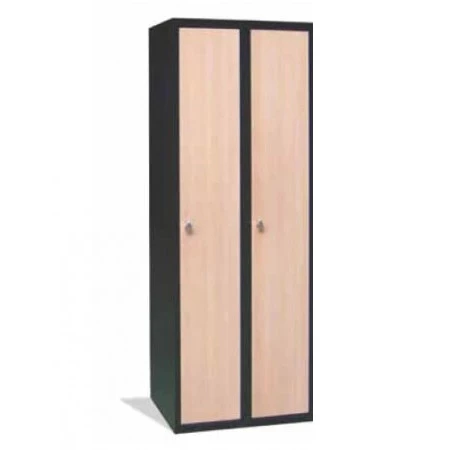 Vestiaire porte en bois en MDF avec charnières piano sur toute la hauteur Vestiaire porte en bois en MDF avec charnières piano sur toute la hauteur